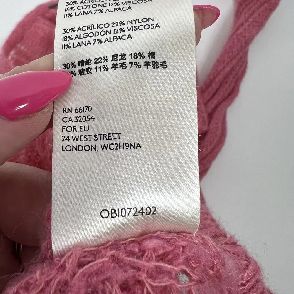 Free‎ People Sz S Sweater Angel Soft Wool Blend Lightweight Knit Bubble Gum Pink